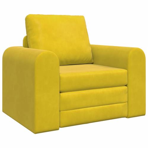 Floor Sofa Bed 2-u-1 Žuti 98x71x83 cm Baršun Cijena