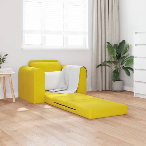 Floor Sofa Bed 2-u-1 Žuti 98x71x83 cm Baršun Cijena