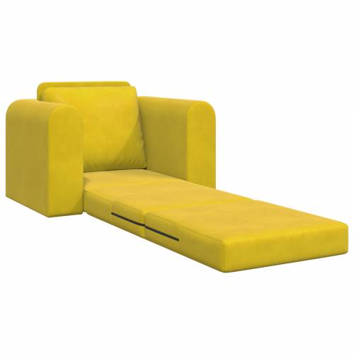 Floor Sofa Bed 2-u-1 Žuti 98x71x83 cm Baršun Cijena