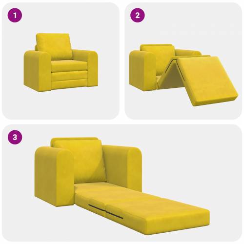 Floor Sofa Bed 2-u-1 Žuti 98x71x83 cm Baršun Cijena