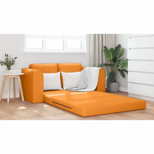 Sofa na podu krevet 2-u-1 Tamnožuta 148x71x83 cm Tkanina Cijena