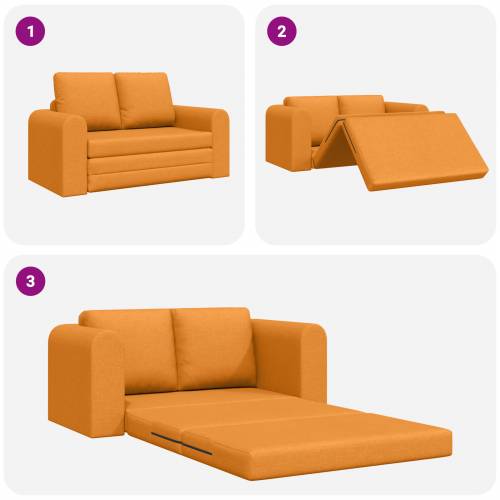 Sofa na podu krevet 2-u-1 Tamnožuta 148x71x83 cm Tkanina Cijena