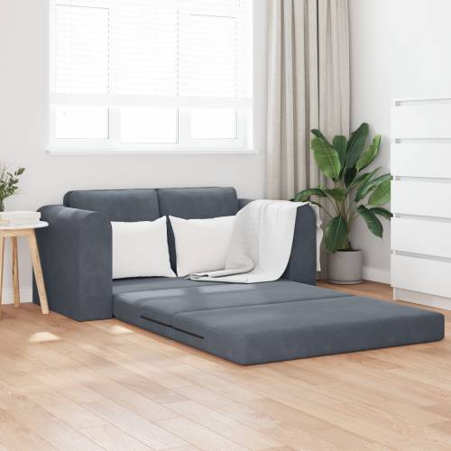 Sofa na podu 2-u-1 Tamnosiva 148x71x83 cm Velur Cijena
