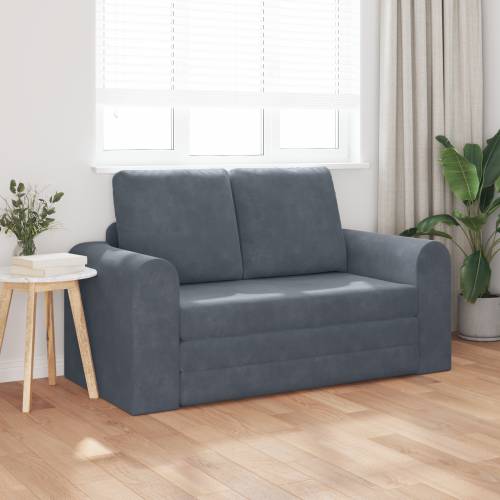 Sofa na podu 2-u-1 Tamnosiva 148x71x83 cm Velur Cijena