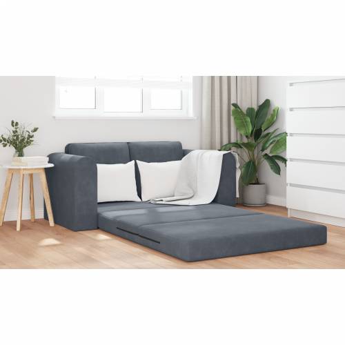 Sofa na podu 2-u-1 Tamnosiva 148x71x83 cm Velur Cijena