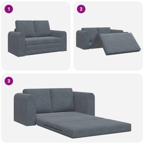 Sofa na podu 2-u-1 Tamnosiva 148x71x83 cm Velur Cijena