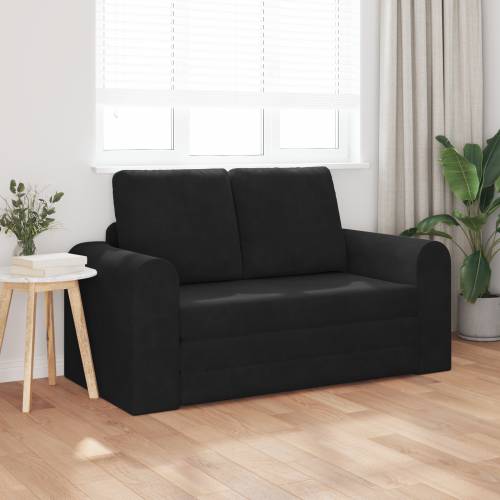 sofa na podu krevet 2-u-1 Crna 148x71x83 cm Velur Cijena