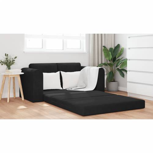 sofa na podu krevet 2-u-1 Crna 148x71x83 cm Velur Cijena