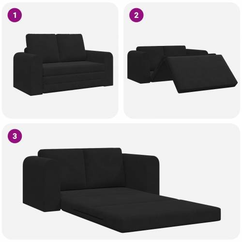 sofa na podu krevet 2-u-1 Crna 148x71x83 cm Velur Cijena