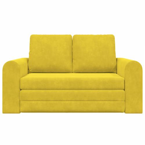 Podni kauč na razvlačenje 2-u-1 Žuti 148x71x83 cm Velvet Cijena