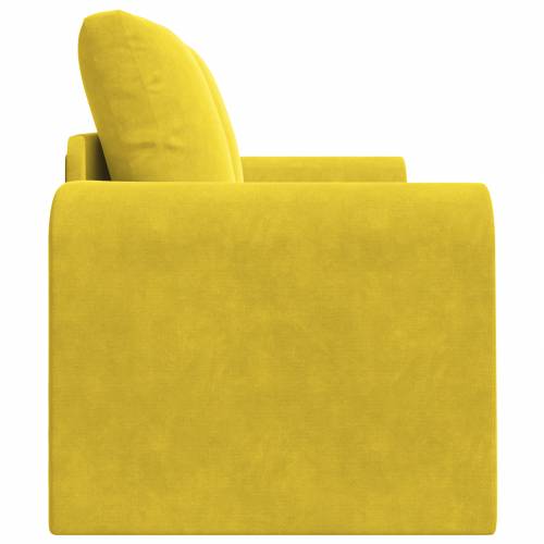 Podni kauč na razvlačenje 2-u-1 Žuti 148x71x83 cm Velvet Cijena
