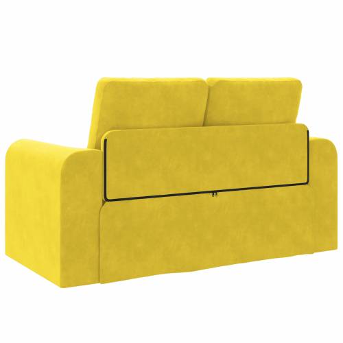 Podni kauč na razvlačenje 2-u-1 Žuti 148x71x83 cm Velvet Cijena
