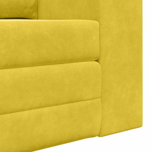 Podni kauč na razvlačenje 2-u-1 Žuti 148x71x83 cm Velvet Cijena