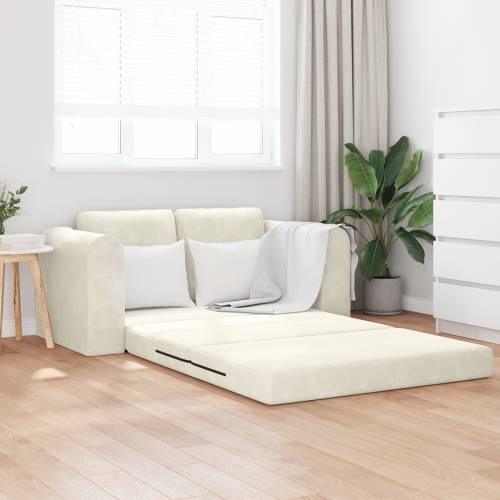 Floor Sofa Bed 2-u-1 Krem 148x71x83 cm Velvet Cijena