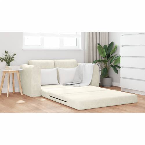 Floor Sofa Bed 2-u-1 Krem 148x71x83 cm Velvet Cijena