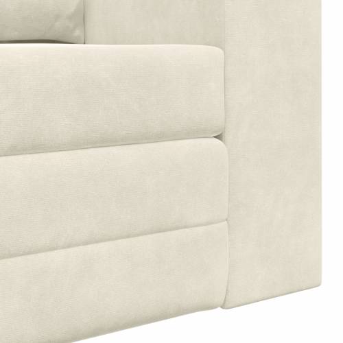 Floor Sofa Bed 2-u-1 Krem 148x71x83 cm Velvet Cijena