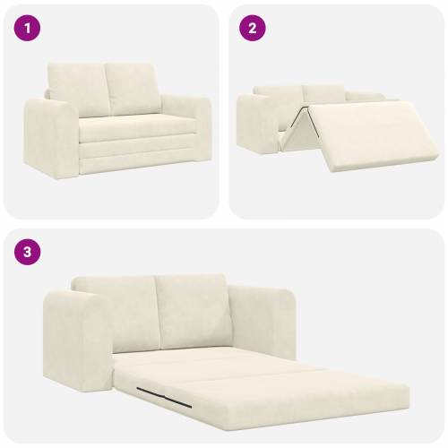 Floor Sofa Bed 2-u-1 Krem 148x71x83 cm Velvet Cijena