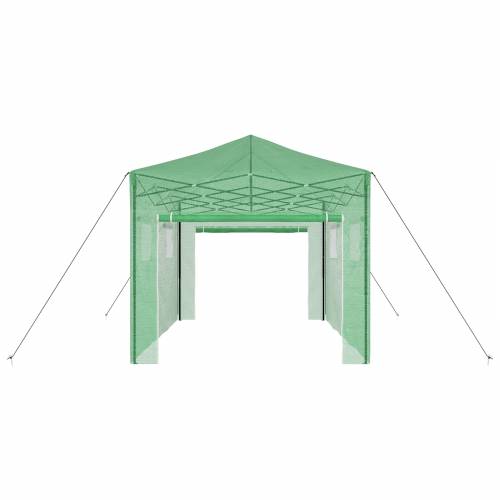 Staklenik s krovom Zelena 290 x 430 x 315 cm Čelik Cijena