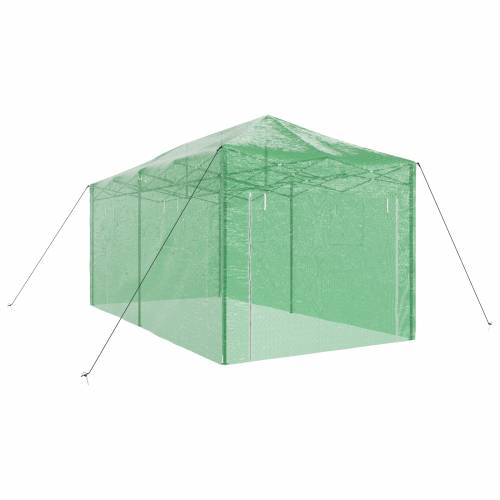 Staklenik s krovom Zelena 290 x 580 x 315 cm Čelik Cijena
