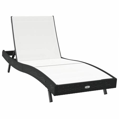 Ležaljka na suncu Crni Polyrattan i Tekstilen Cijena