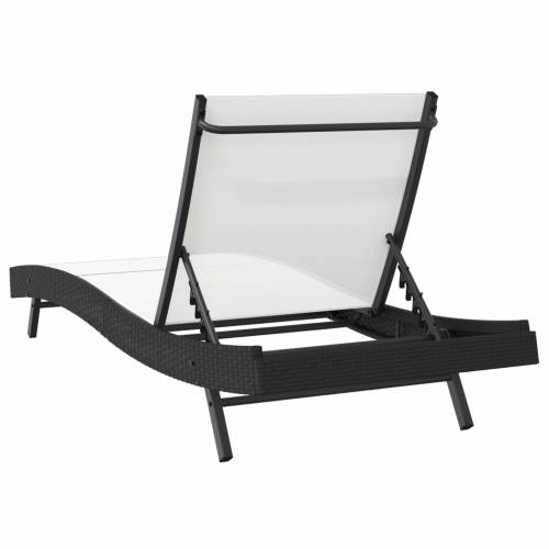 Ležaljka na suncu Crni Polyrattan i Tekstilen Cijena
