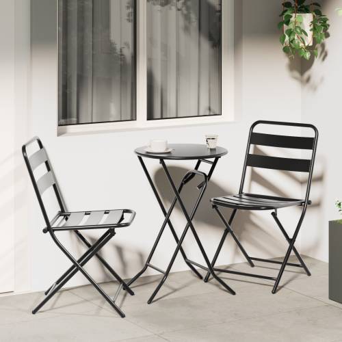 3-dijelni sklopivi bistro set od antracitnog čelika Cijena