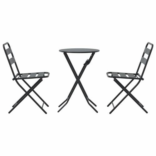 3-dijelni sklopivi bistro set od antracitnog čelika Cijena