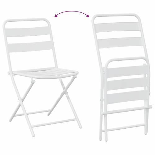 3-dijelni sklopivi bistro set bijeli čelik Cijena