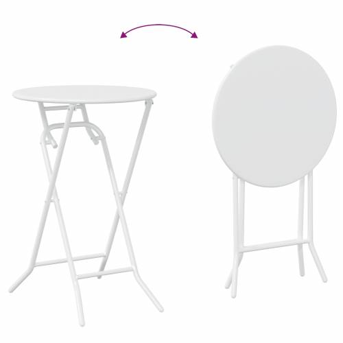 3-dijelni sklopivi bistro set bijeli čelik Cijena