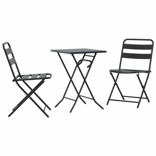 3-dijelni sklopa bistro set antracitni čelik Cijena