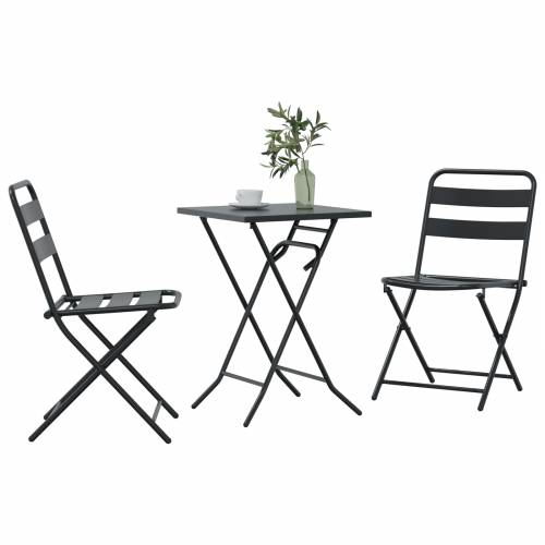 3-dijelni sklopa bistro set antracitni čelik Cijena