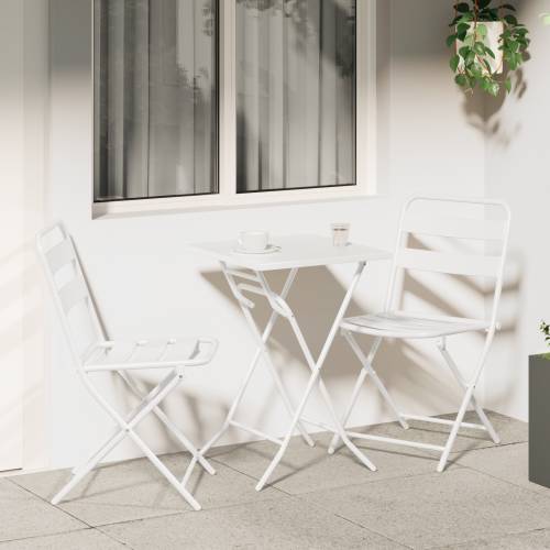 3 komada sklopivi bistro set bijeli čelik Cijena