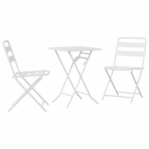 3 komada sklopivi bistro set bijeli čelik Cijena