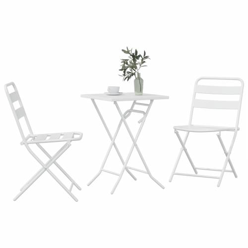 3 komada sklopivi bistro set bijeli čelik Cijena