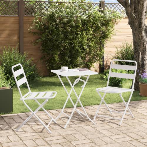 3 komada sklopivi bistro set bijeli čelik Cijena