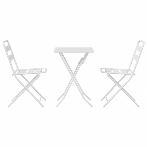 3 komada sklopivi bistro set bijeli čelik Cijena