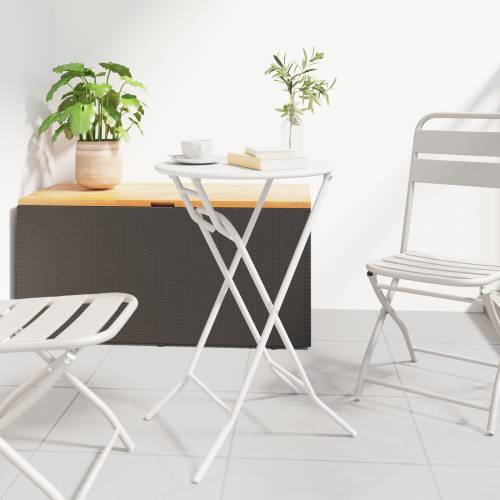 Sklopivi vrtni stol Bijeli Ø50x72 cm Čelik Cijena