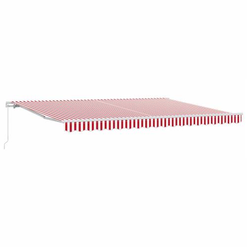 Ručna uvlačiva tenda crveno-bijela pruga 450x350 cm Cijena
