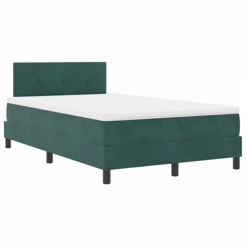 Box Spring Krevet s Madracem Tamno Zeleni Mali Double Baršun Cijena