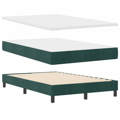 Box Spring Krevet s Madracem Tamno Zeleni Mali Double Baršun Cijena