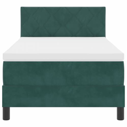 Box Spring Krevet s Madracem Tamnozelena 90x200 cm Baršun Cijena