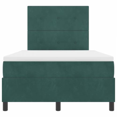 Box Spring Krevet s Madracem Tamno Zelena Mala Dupla Baršun Cijena