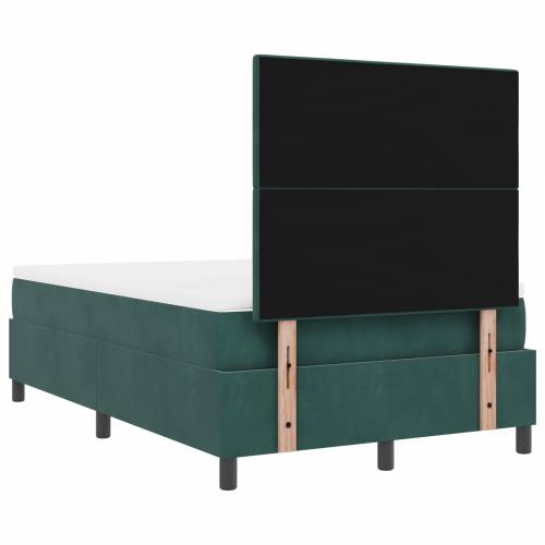 Box Spring Krevet s Madracem Tamno Zelena Mala Dupla Baršun Cijena