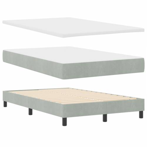 Krevet s box springom s madracem & LED svjetlom svjetlosiva 120x190 cm baršun Cijena