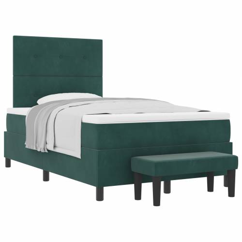 Krevet s box springom s madracem i klupom tamnozeleni 120x190 cm baršun Cijena