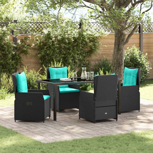 set od 5 vrtnih stolova crni poly ratan Cijena