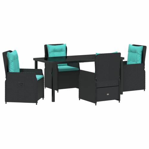set od 5 vrtnih stolova crni poly ratan Cijena