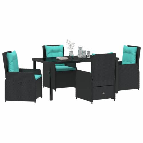 set od 5 vrtnih stolova crni poly ratan Cijena