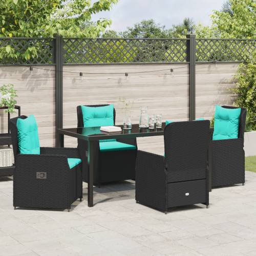 set od 5 vrtnih stolova crni poly ratan Cijena
