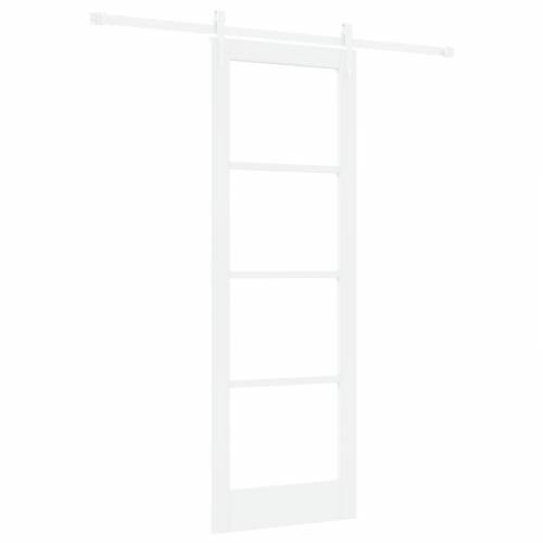 klizna vrata s hardverskim setom bijela 73.5x211 cm od čvrstog borovog drva Cijena